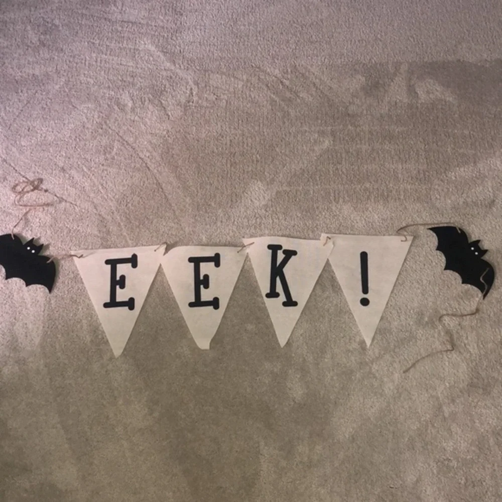EEK Halloween‎ Burlap Flag Garland Banner 7 Ft Bats